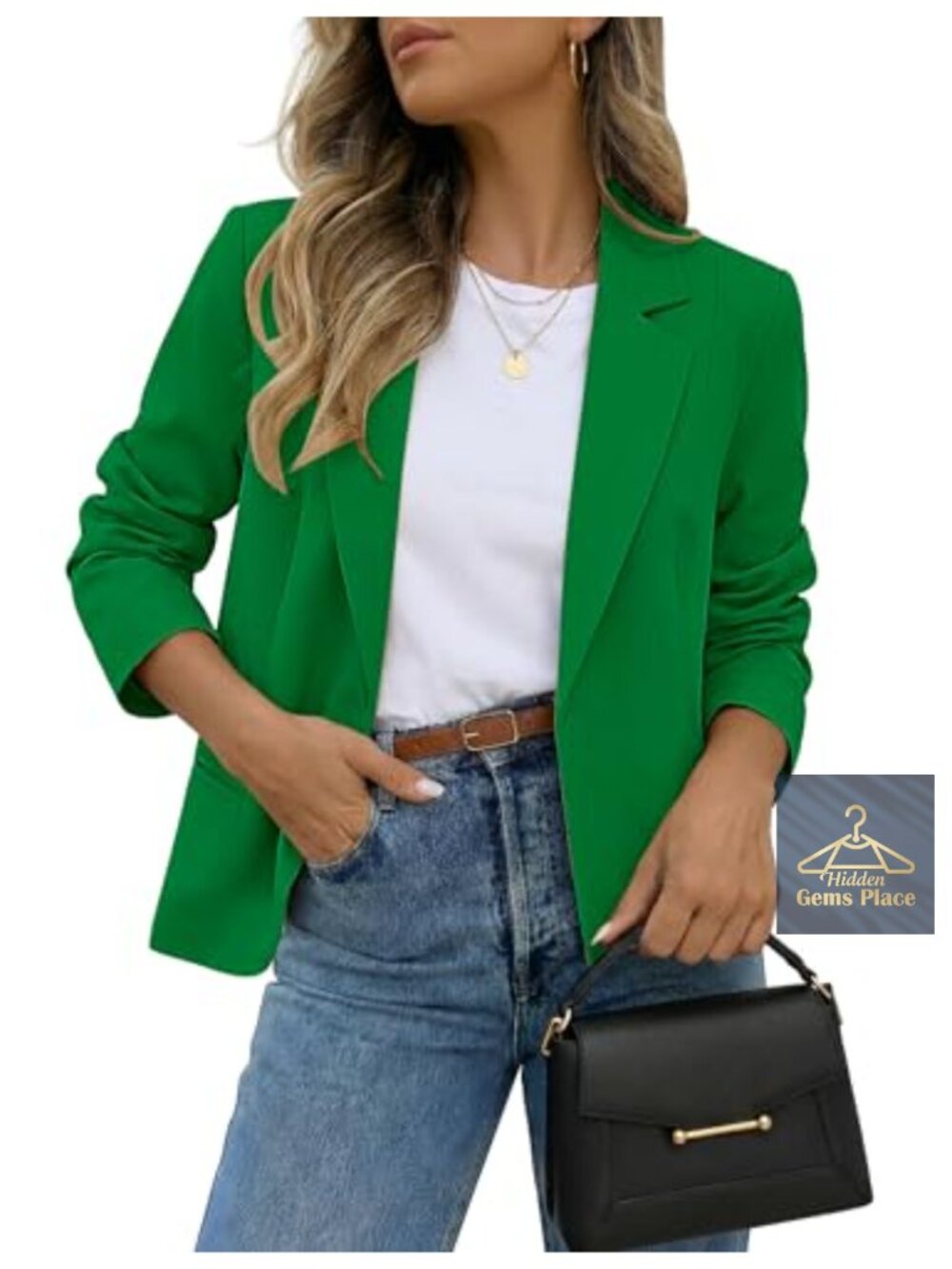 Women's Business Casual Blazer Long Sleeve Dressy Suit Jacket Lined